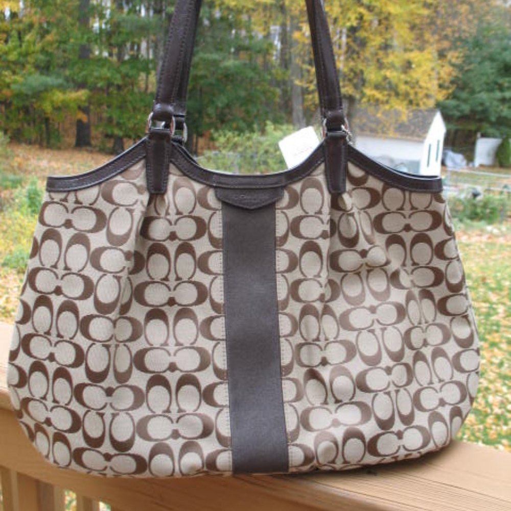 NWT COACH KHAKI HANDBAG LARGE BAG PURSE NEW